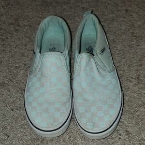 Vans Kids Mint Checkered Slip-On Sneakers